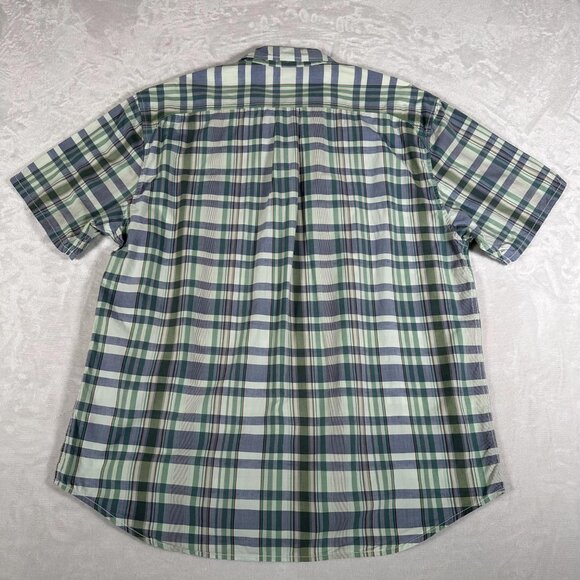 Tommy Bahama Shirt Men Size L Short Sleeve Cotton Blend Jeans Island Crafted EUC - Picture 9 of 10